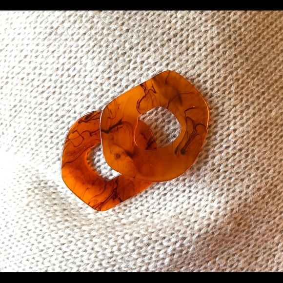 Acetate Oval Statement Earrings - Picture 5 of 7